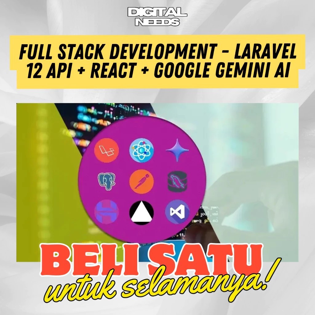 Jual Belajar Full Stack Development - Laravel 12 API + React + Gemini ...