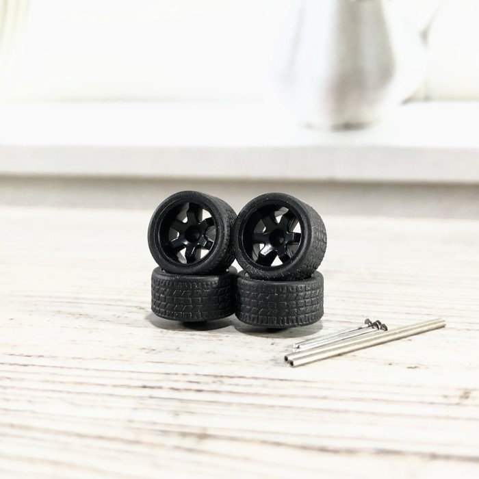 Jual BAN KARET HOT WHEELS VELG DIECAST 6 SPOKE RAYS TE37 CELONG BLACK 1 ...