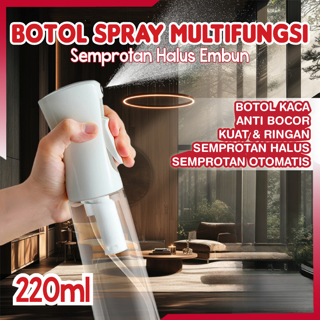 Jual Botol Kaca Spray Embun Otomatis 200 ml Botol Kispray Semprotan ...