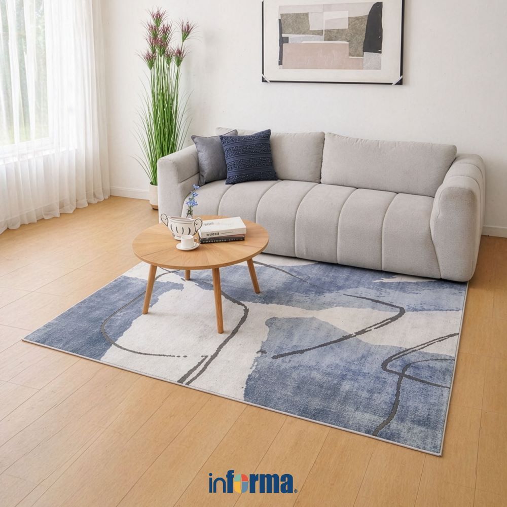 Jual Informa Arya Karpet V1 - Biru Alas Lantai Dekoratif Rug Permadani ...