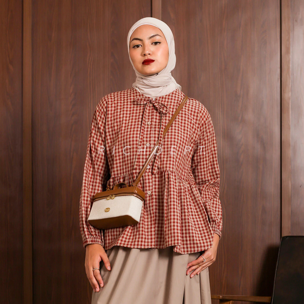 Richdept Oddie Shirt Wanita Oversize Kotak-Kotak