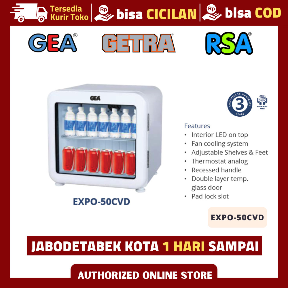 Jual Display Cooler Mini Bar Gea EXPO-50CVD Kulkas Minibar 45Liter ...