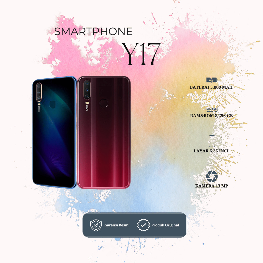 HP VIVO Y17 RAM 8/256GB KAMERA 13MP LAYAR 6.35 INCI ORIGINAL GARANSI 1 TAHUN