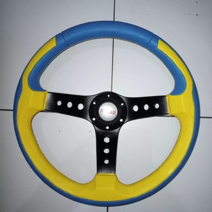 Jual Setir Mobil Racing Ukuran 15 inci DB Viktor biru kuning | Shopee ...