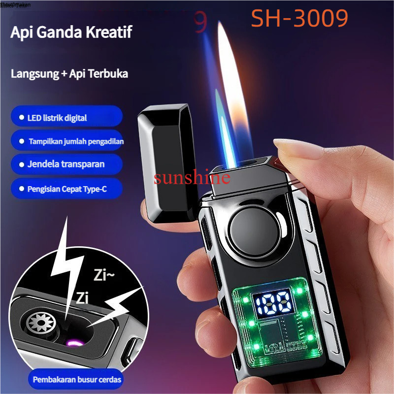 Jual Korek api 2IN pengisian daya busur pengapian SH-3009 tampilan daya ...