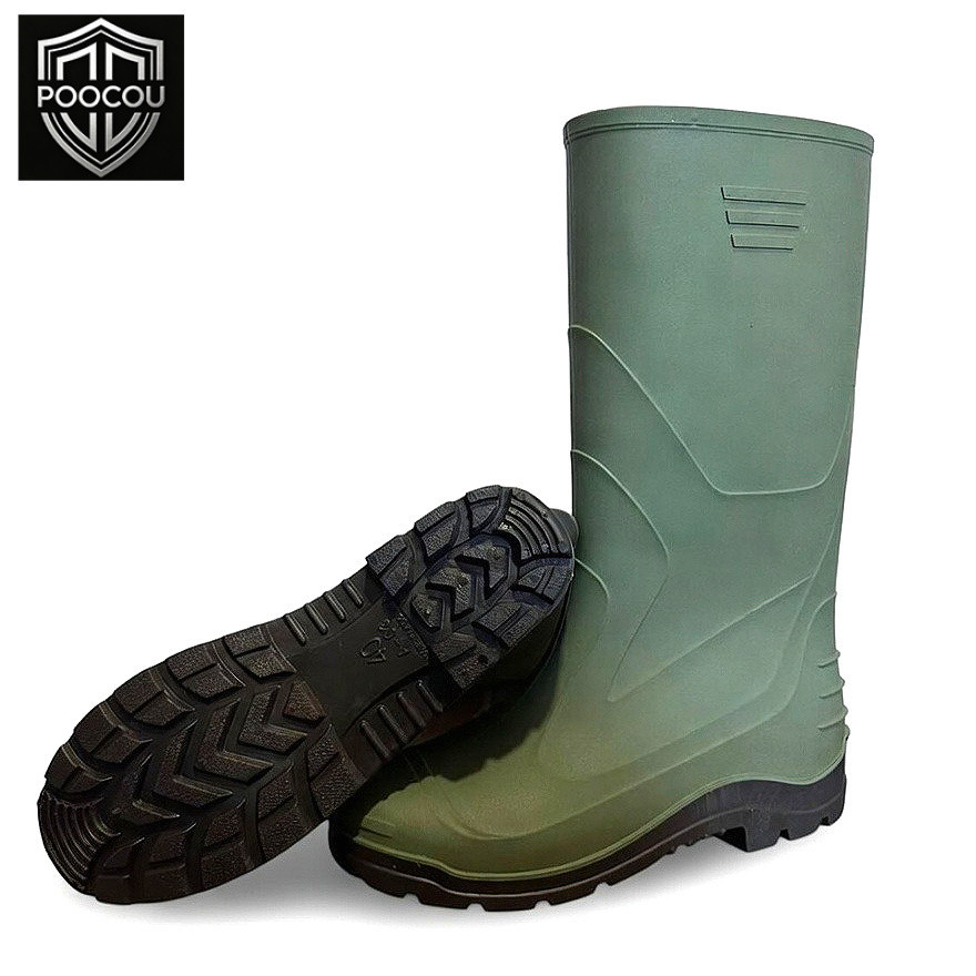 POOCOU Sepatu Hijau Boots Tinggi Proyek Industri Perkebunan Anti Slip