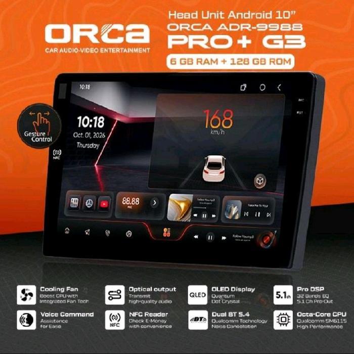 Jual ORCA Head Unit Android 10 ORCA ADR-9988 PRO+ G3 6GB RAM 128GB ROM ...
