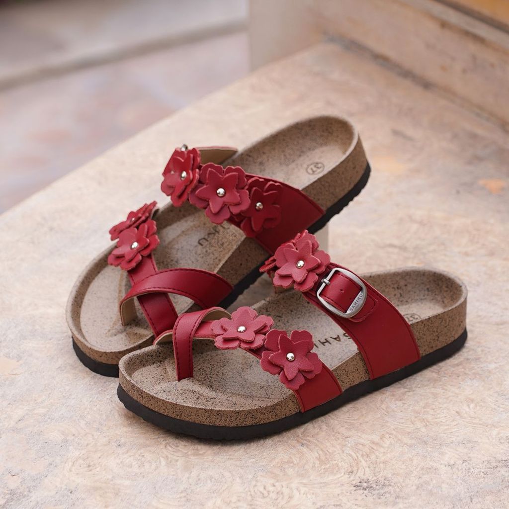 SAHIKU Rosette Sandal Wanita Birken Bunga Elegant Sandal…