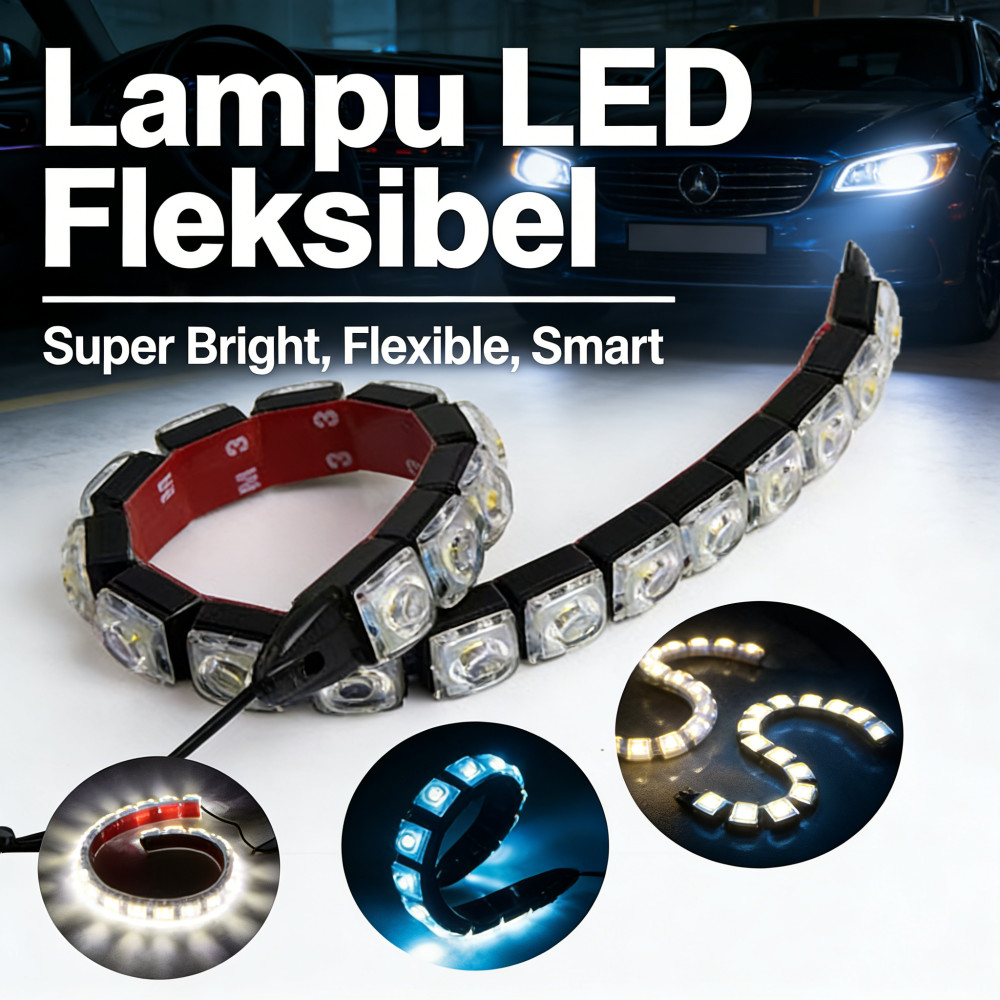 Jual Lampu DRL LED Mobil Canbus Extra Bright Flexi Light Strip Running ...
