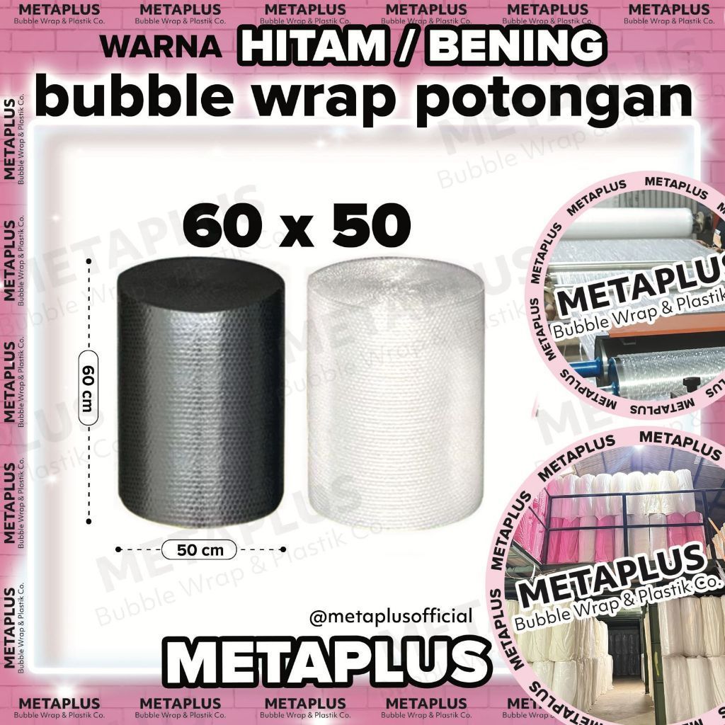 Jual [METAPLUS] Bubble Wrap 60cm x 50m Hitam Bening Tebal | Shopee ...