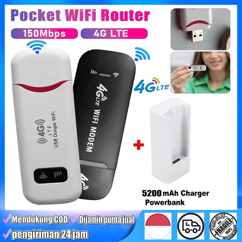 H760R Modem Wifi+Charger 4G Wingle USB Mifi All Operator Modem WIFI USB 4G Dukungan Semua Operator Kartu SIM 150 Mbps Modem USB Mifi COD Dukungan 10 Perangkat