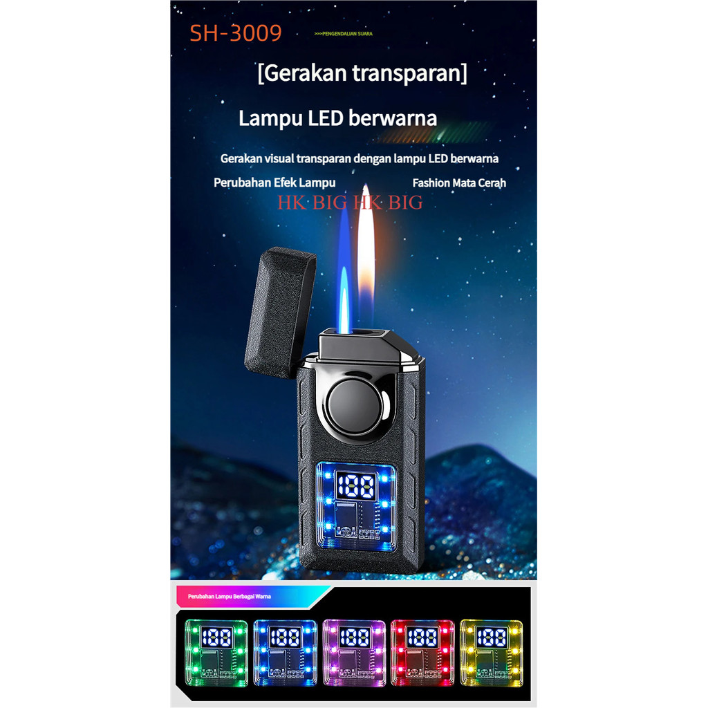 Jual Korek api 2IN pengisian daya busur pengapian tampilan SH-3009 daya ...