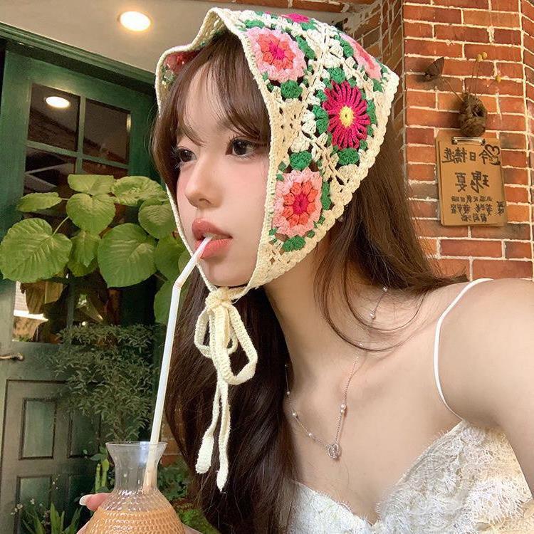 Jual Bando Bandana Rajut Korea Premium Bunga Estetik Korea Premium ...
