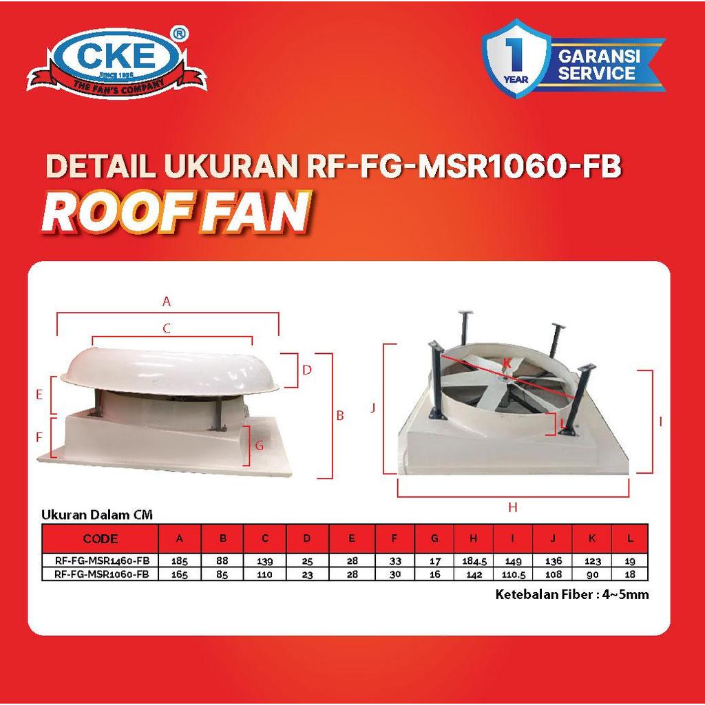 Jual Roof Mounted Fan FRP 1460 Kipas Exhaust Ventilasi Industrial Atap ...