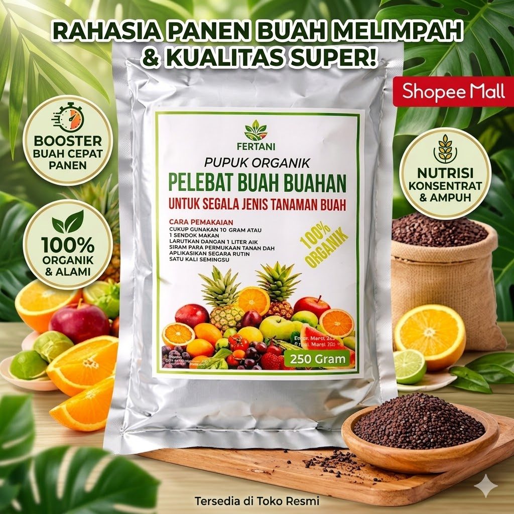 FERTANI Pupuk Penyubur & Pelebat Buah 250 Gram - Booster Organik Untuk Semua Tanaman Hortikultura