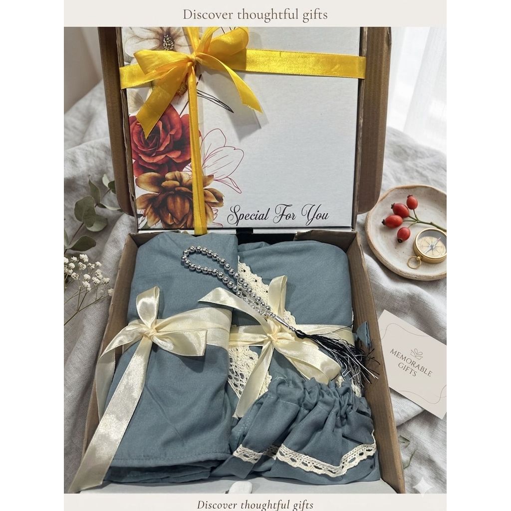 Hampers Mukena Dewasa Kado Mukenah Mewah 2 in 1 Gift Box free tasbih sdh termasuk box