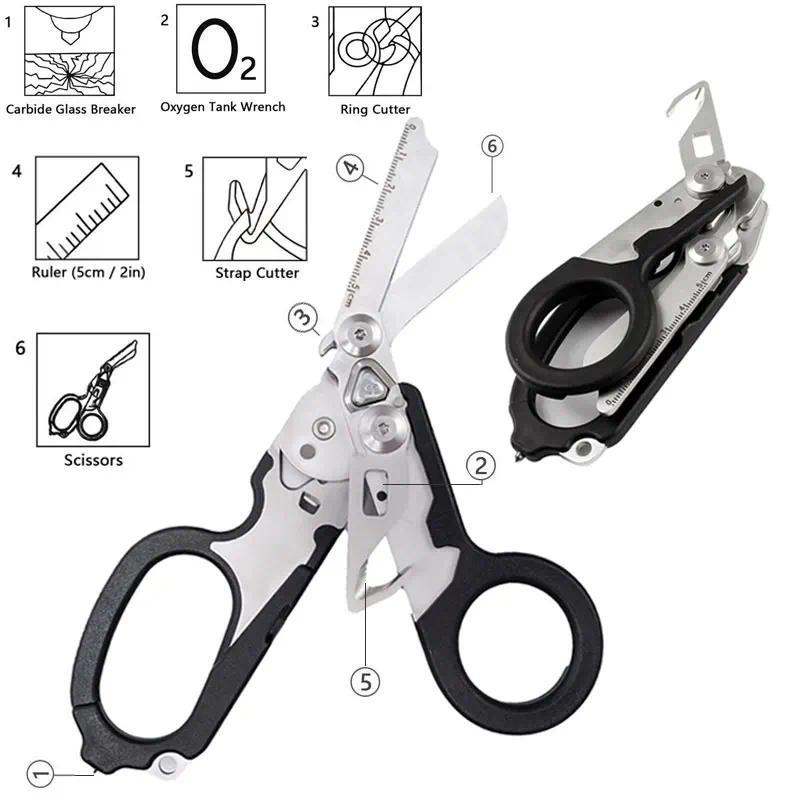 Jual 6 In1 Foldable Trauma Emergency Response Scissor Shear First Aid ...