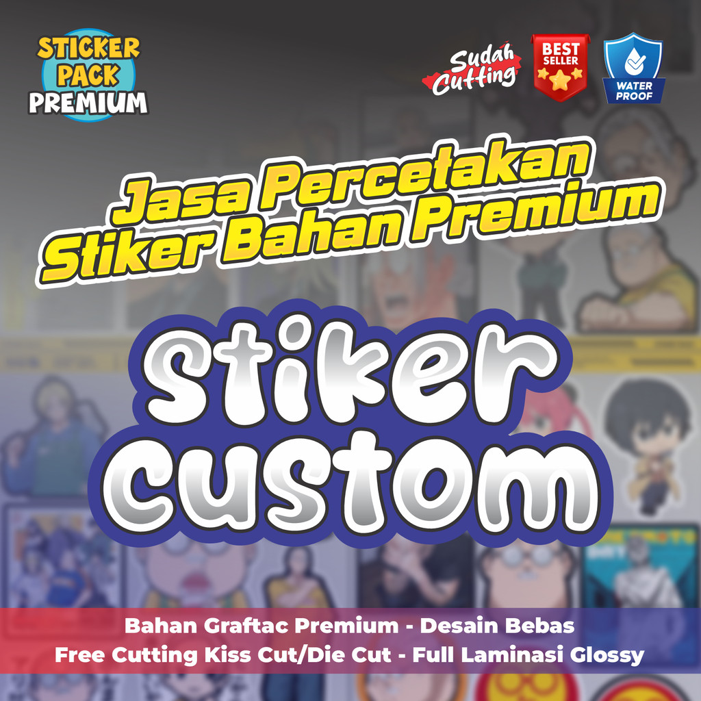 Jual Custom promosi Media stiker (90-120pcs) terima pesanan sesuai ...