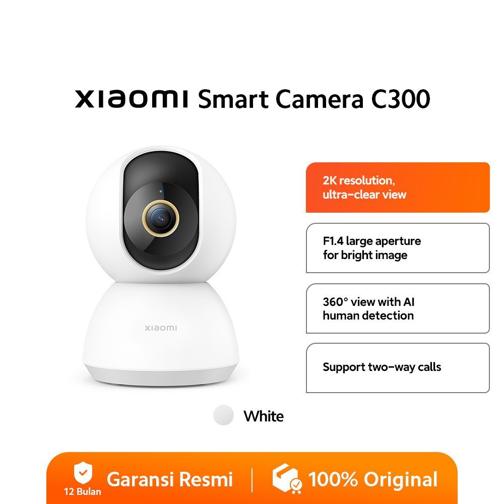Jual Xiaomi MI Smart Camera C300 IP cam CCTV HD 2K 360° Garansi Resmi ...