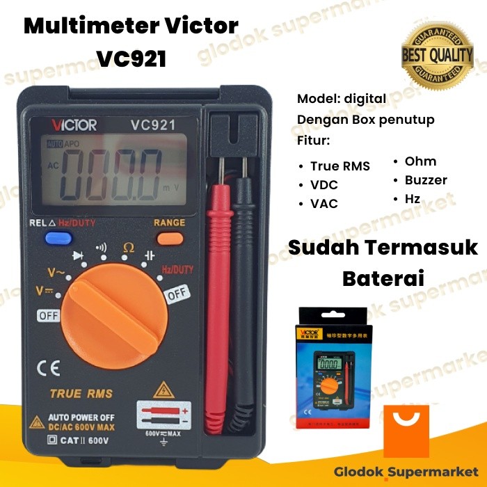Jual Multimeter Digital Victor VC921 Multitester TRUE RMS VC 921 Pocket ...