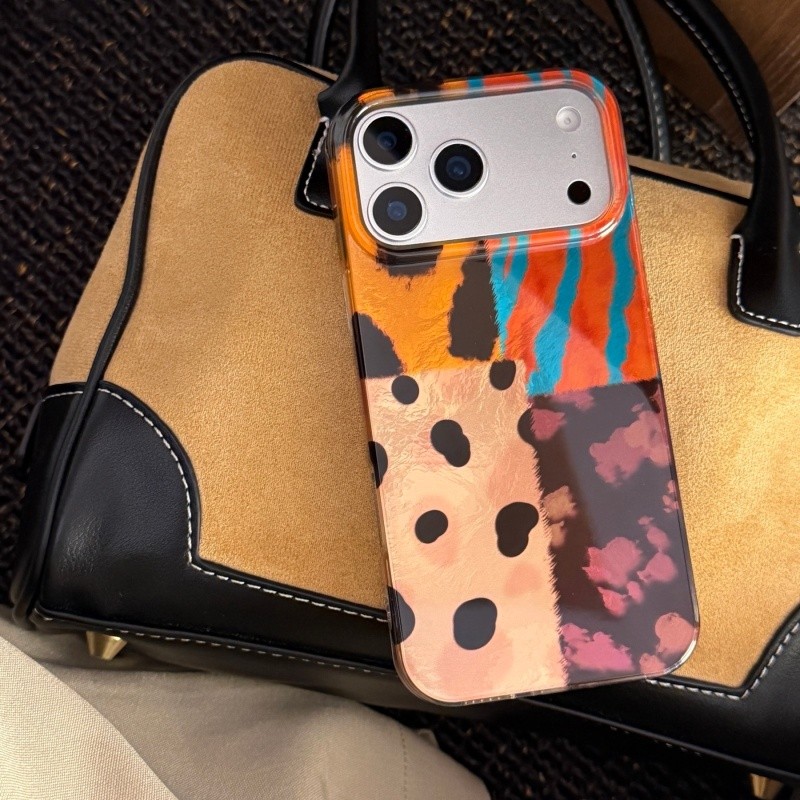 Jual Retro leopard print striped splicing suitable for iPhone 17 Promax ...