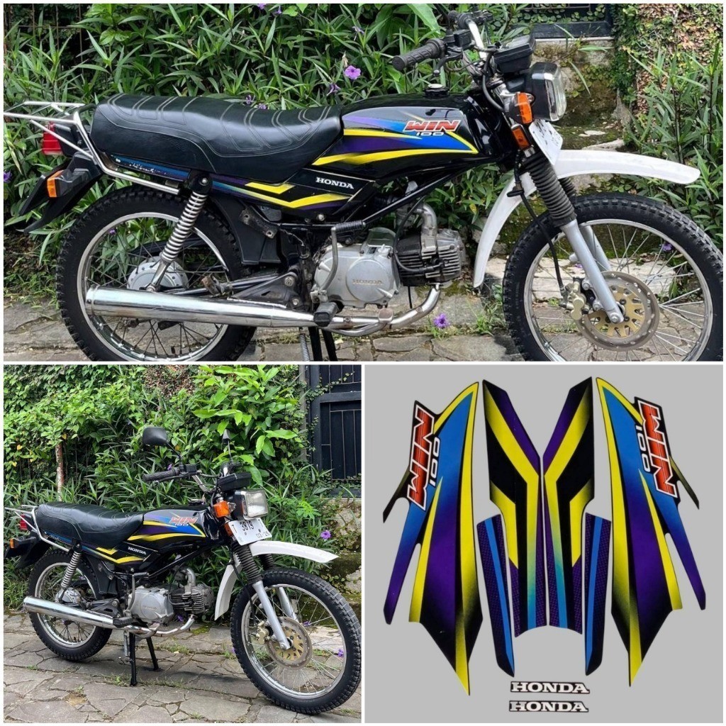 Jual Striping stiker honda win 100 2002 2003 2004 hitam abu grey silver ...