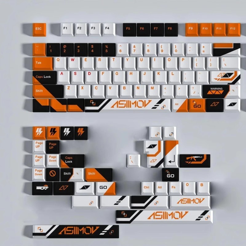 Jual 139 Keys/set Asiimov Theme Keycaps PBT Dye Sublimation Lightproof ...