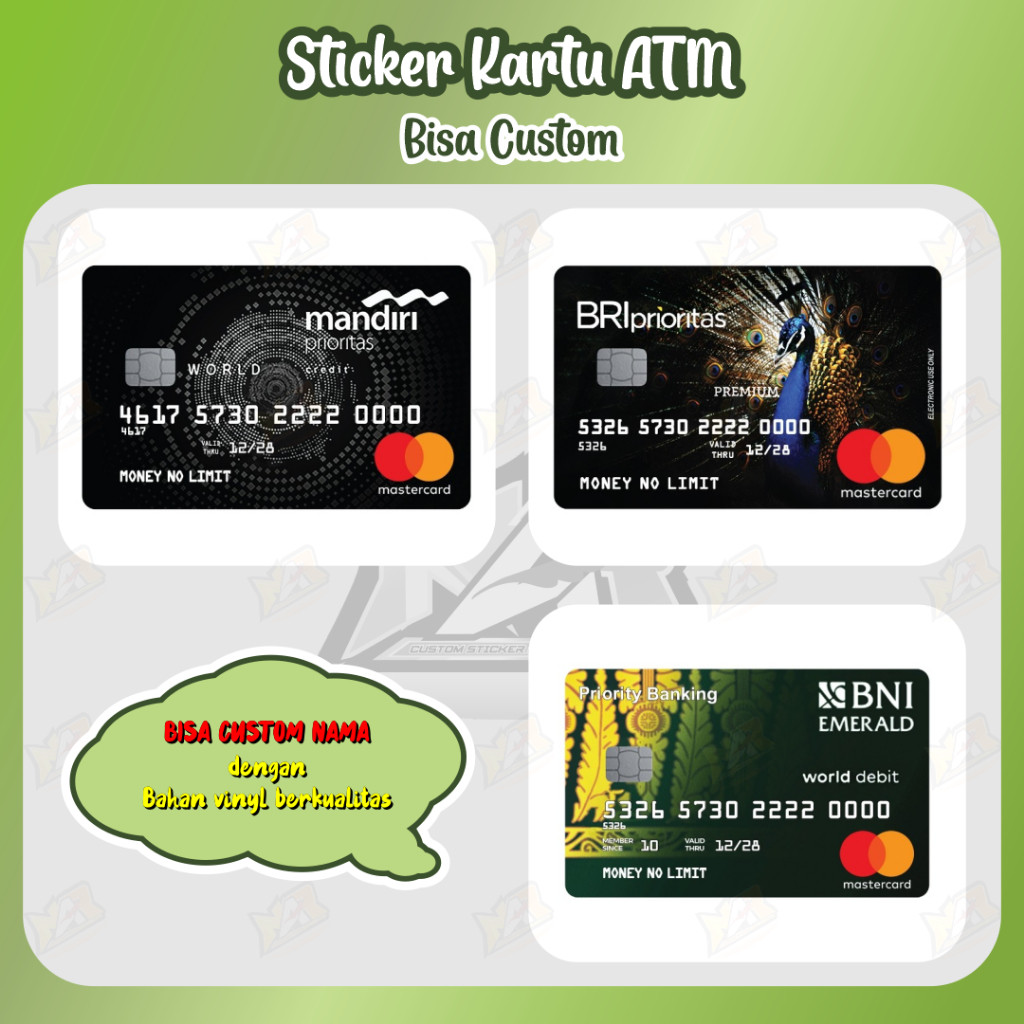 Jual Stiker Atm Garskin Skin Card Custom Bank Prioritas Sticker Kartu ...