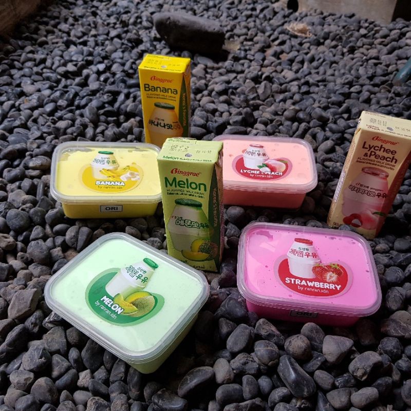 Jual COD >> dfs - 6 varian slime korean milk base Tofu, Beli 1 free ...