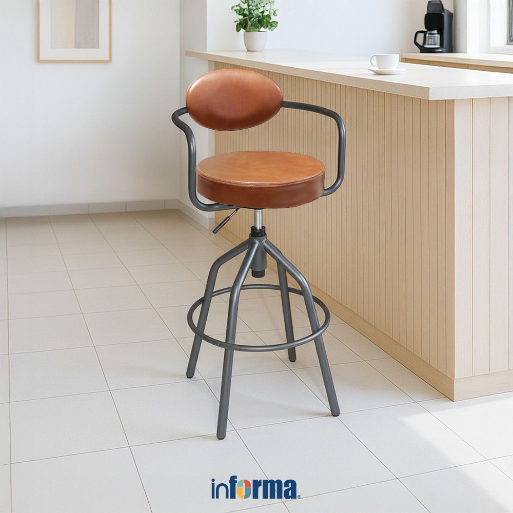 Jual Informa Langfang Kursi Bar Kulit - Cokelat Bar Stool Kursi Kafe ...