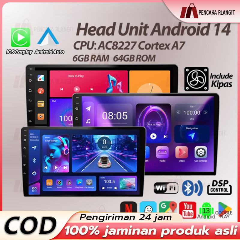 Jual 4G+64G IPS Screen Head Unit android 7/9/10 Inch Car Android 13 ...