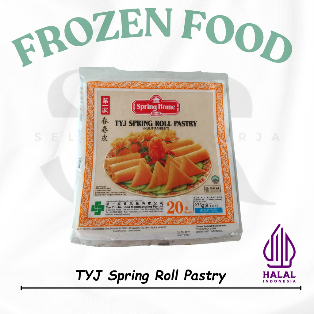 Jual TYJ Spring Roll Kulit Pangsit - Spring Home 275gr Isi 20 Lembar ...