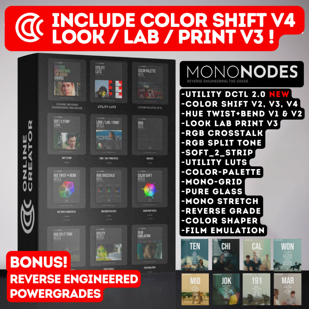 Jual Mononodes DCTL Complete Bundle Pack Lut Powergrade | Shopee Indonesia