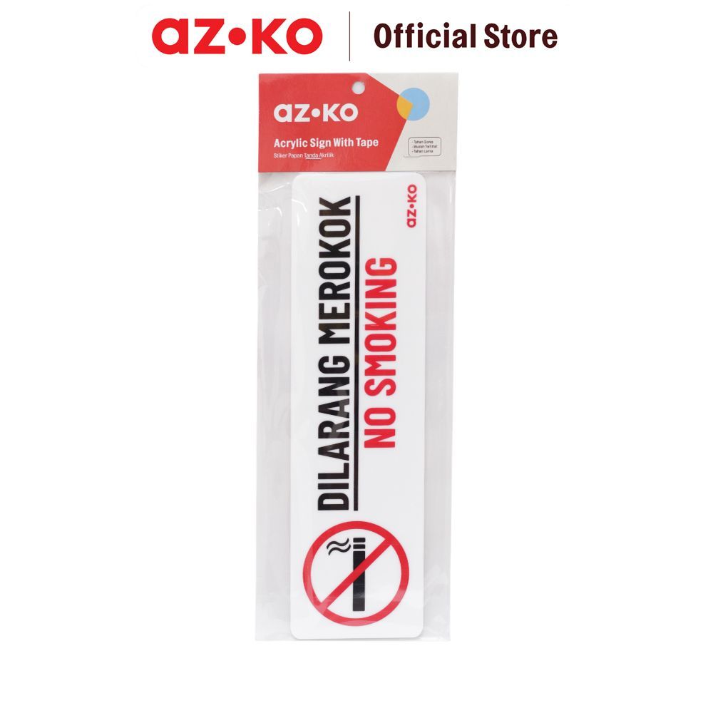 Jual AZKO 7.5x26 cm Stiker Anodized Sign Dilarang Merokok/No Smoking ...