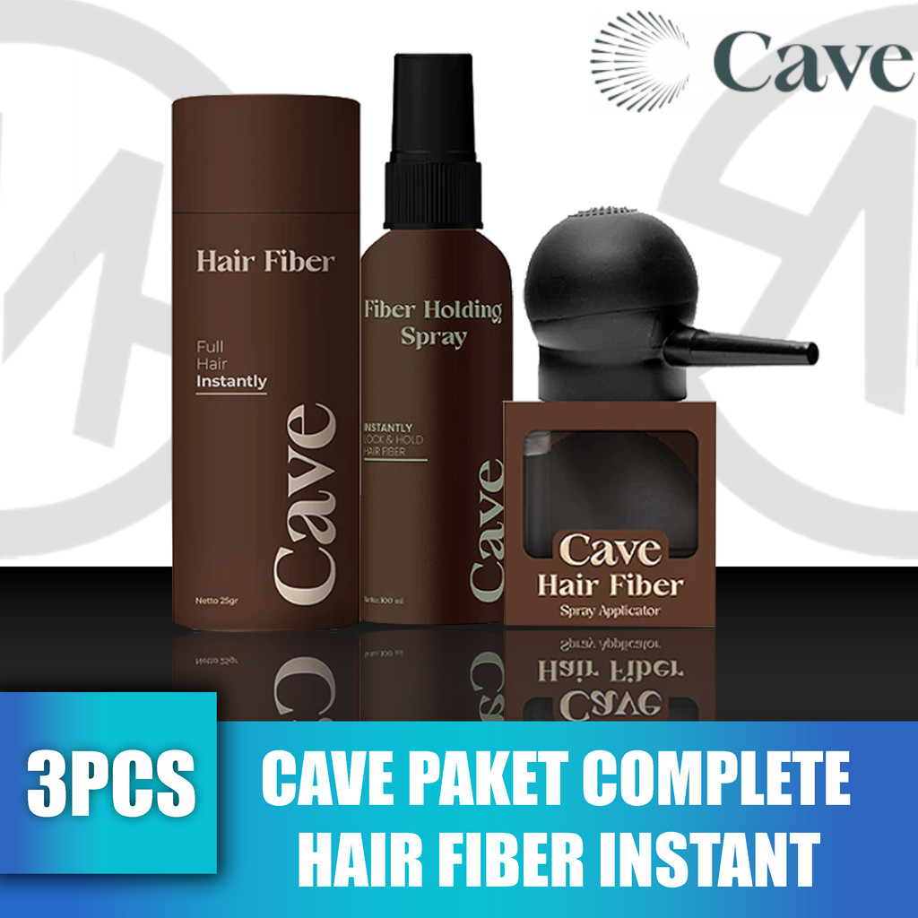 Jual Cave Paket Hair Fiber & Fiber Holding Spray - Serbuk Penebal ...