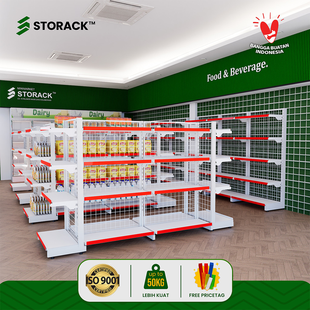 Jual STORACK Rak Display Toko Gondola Minimarket Supermarket Besi ...