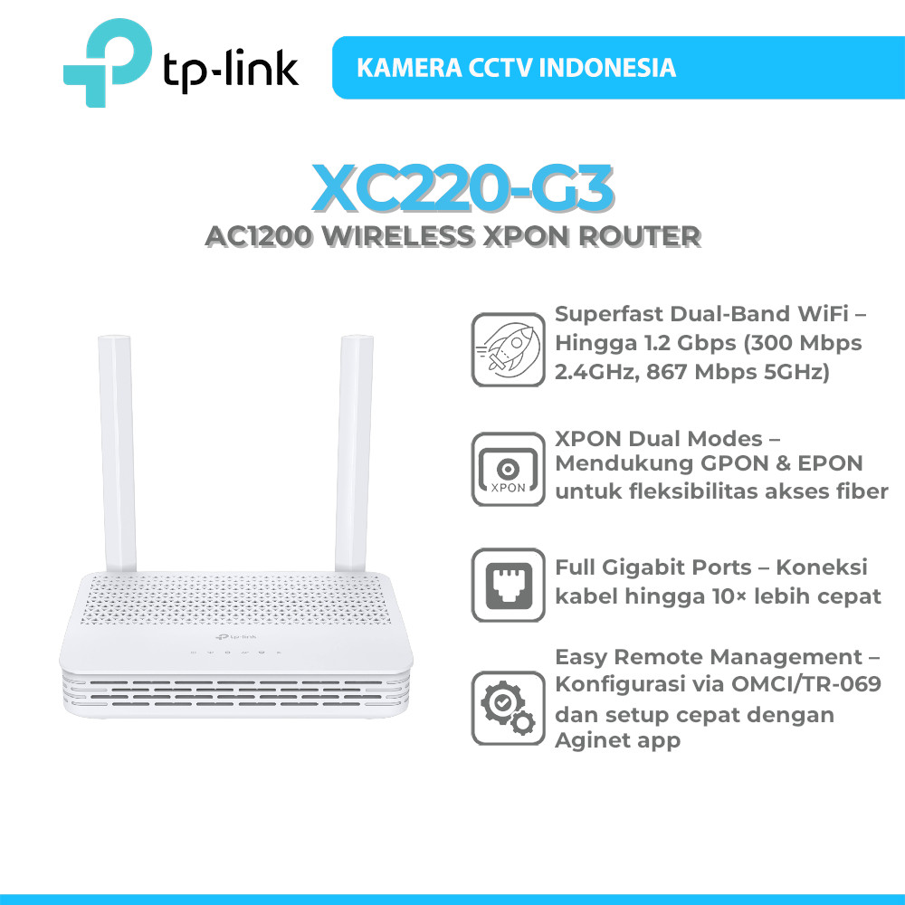 Jual TP-LINK XC220-G3 AC1200 WIRELESS XPON ROUTER | Shopee Indonesia