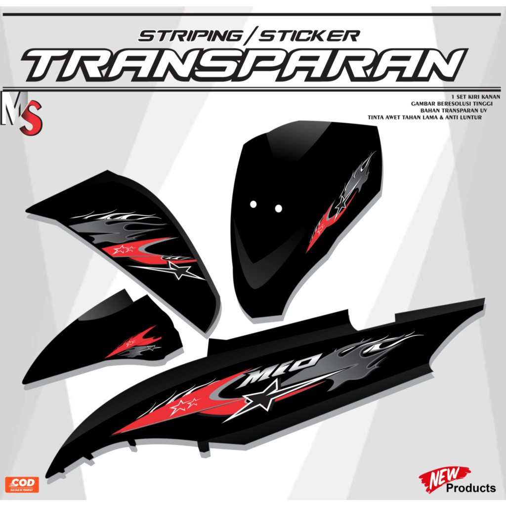 Jual Striping STICKER Mio J/Gt Transparan Motif Simple BINTANG API ...