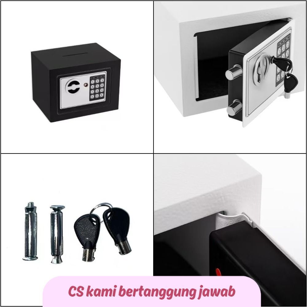 Jual SS High Quality gital Keypad Small Safe Box with Key Fireproof ...