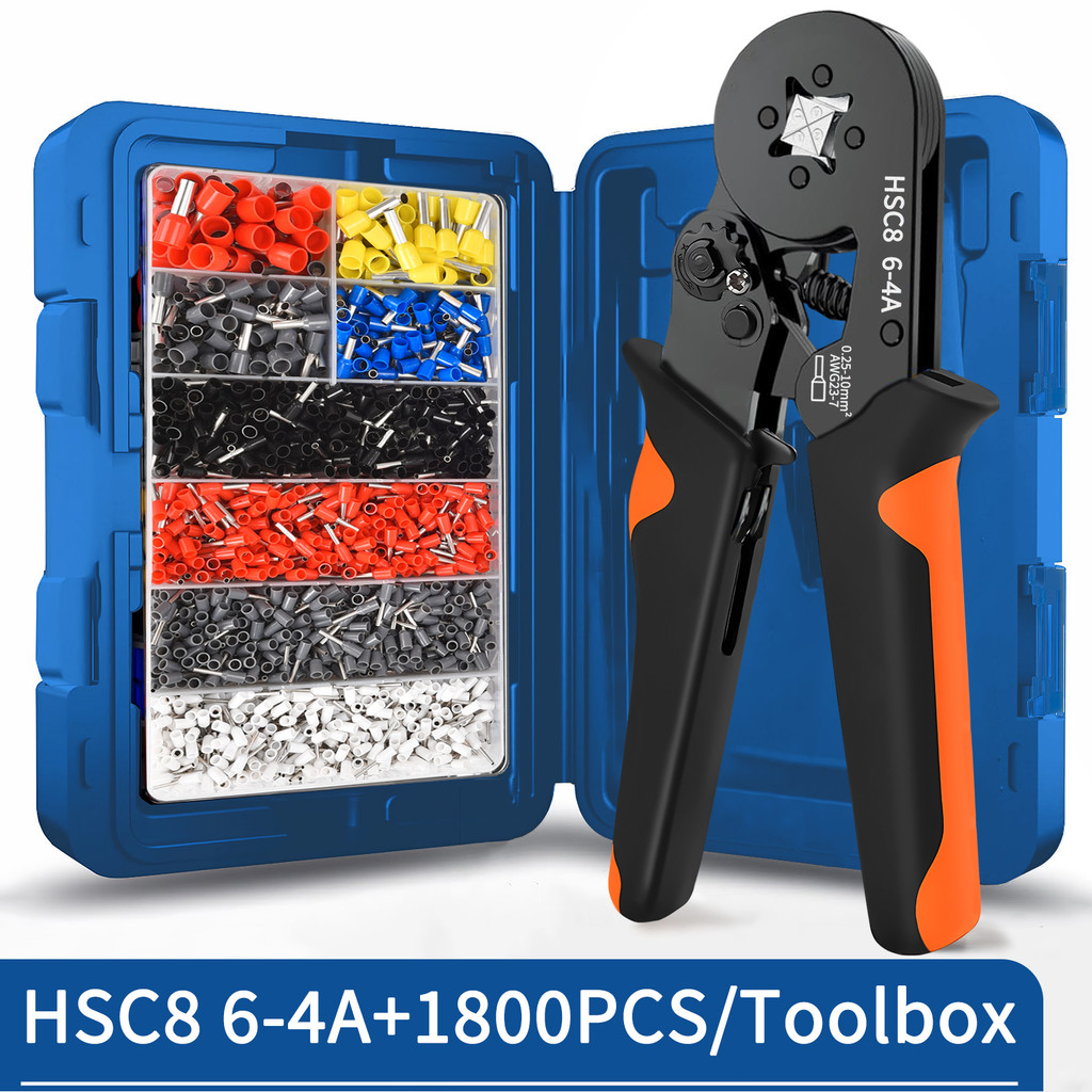 Jual Ferrule Crimping Tool Kit with Tubular Wire Connectors Toolbox ...