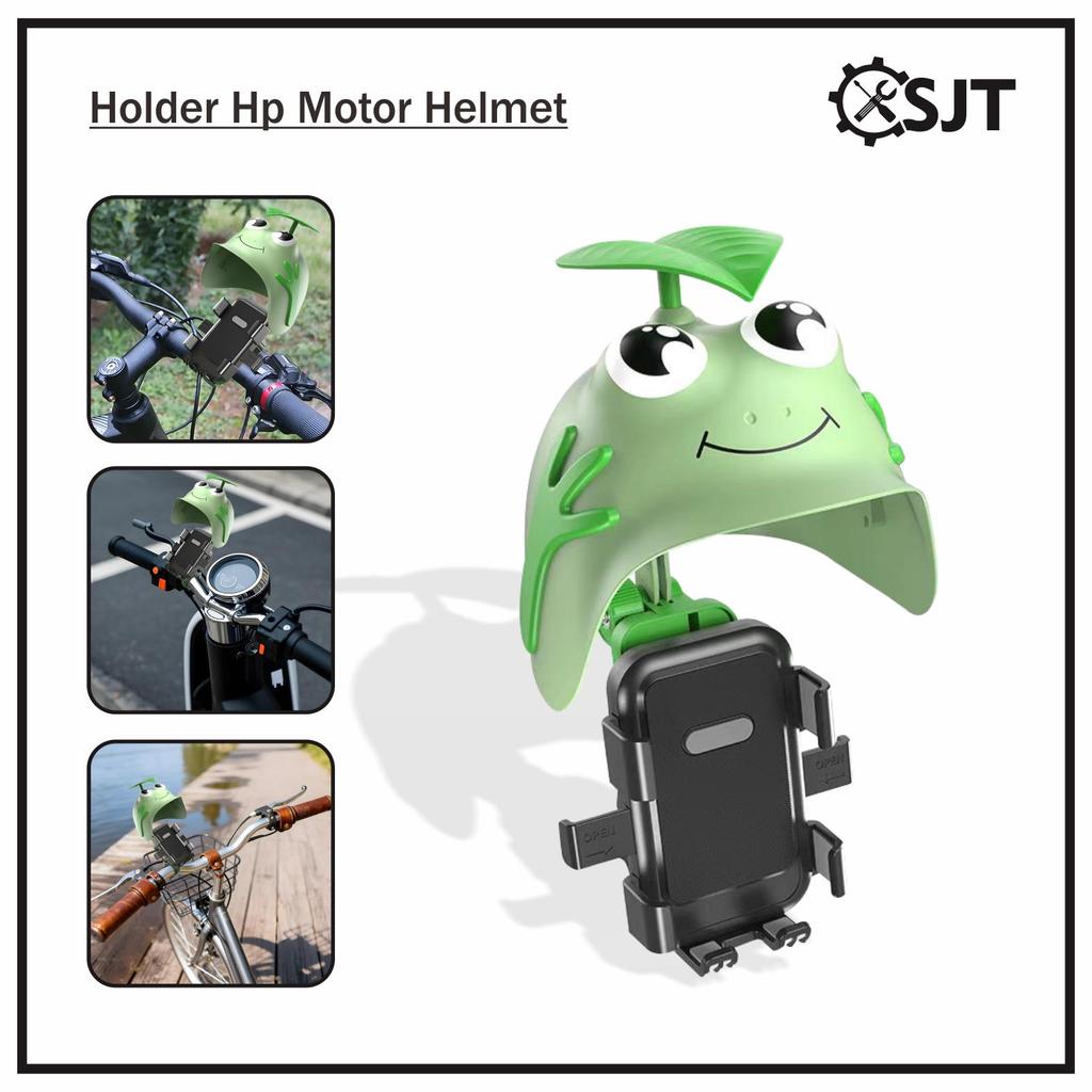 Jual SJT - Holder Hp Motor Helmet Model Stang dengan Desain Lucu Keropi ...