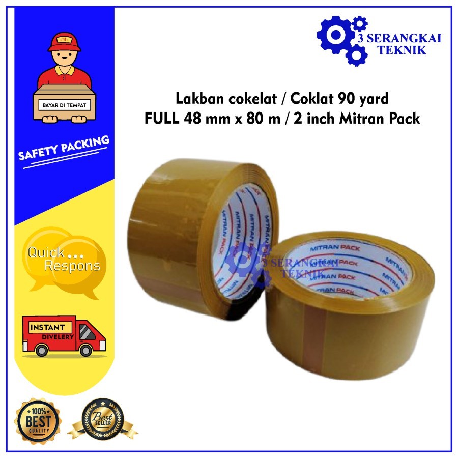 Jual JM - Lakban cokelat / Coklat 90 yard FULL 48 mm x 80 m / 2 inch ...