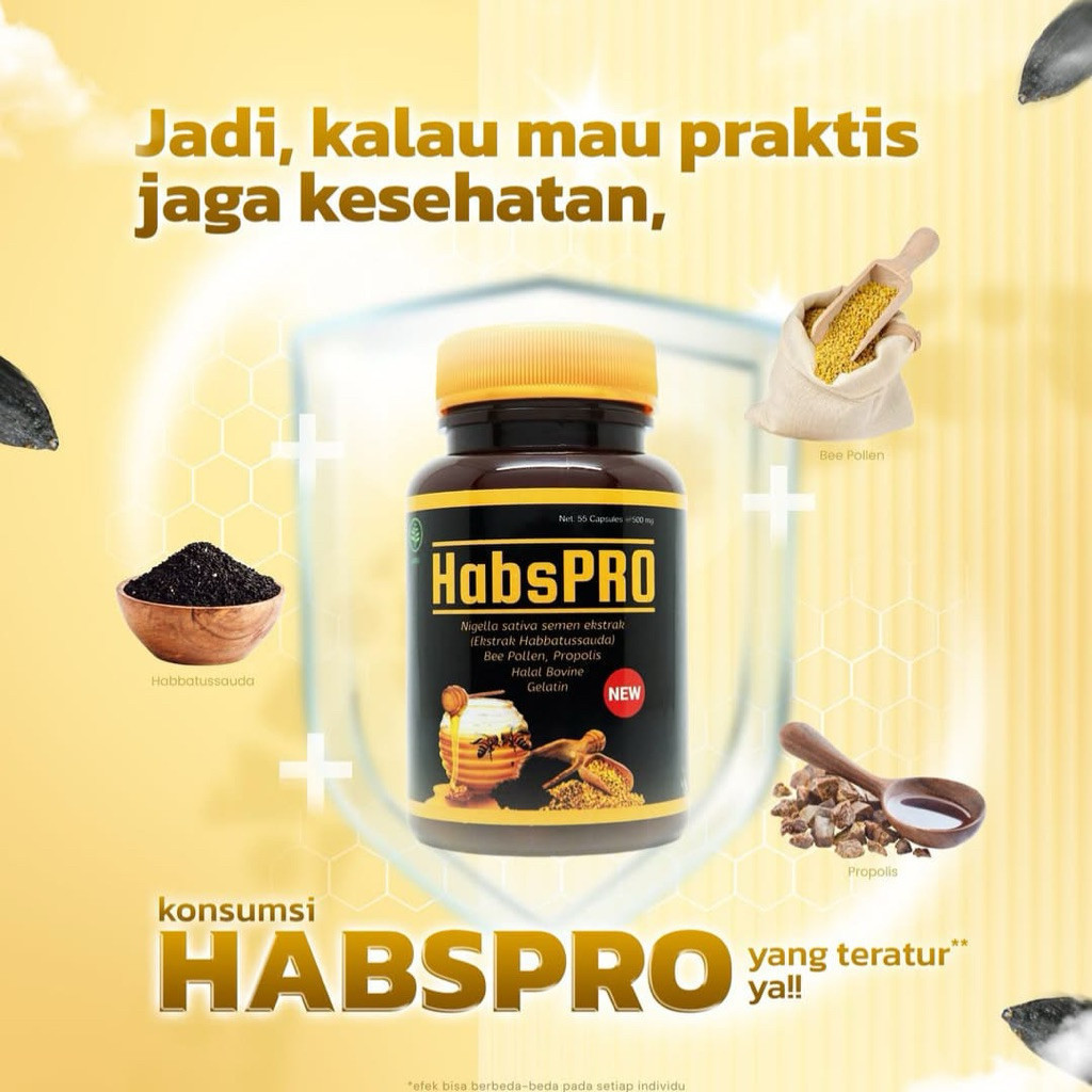 Jual Habspro original 100% bpom 1 box isi 55 kapsul herbal | Shopee ...