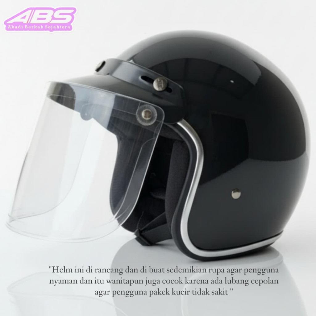 Jual HELM BOGO NIMO SERIES LIST CHROM KACA DATAR DAN CEMBUNG BLACK ...