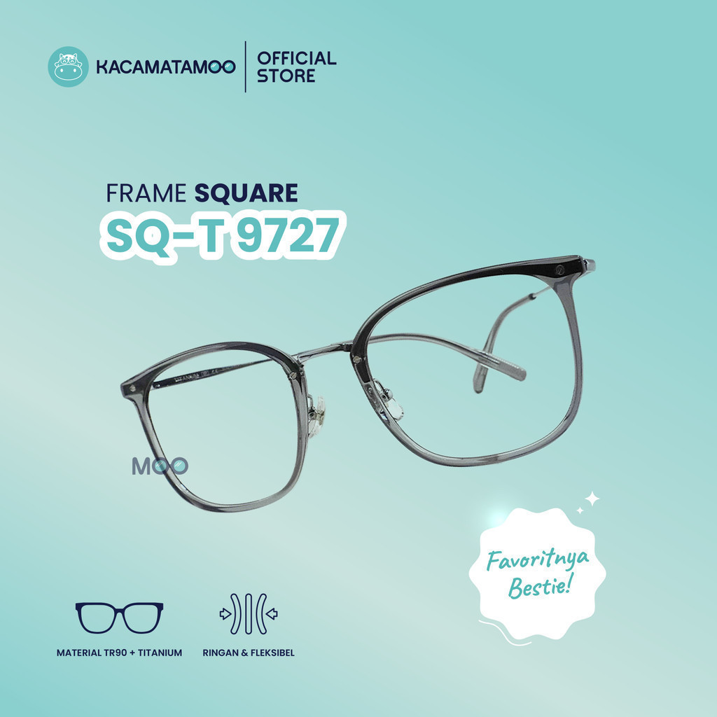 Jual KACAMATAMOO Frame Kacamata Square LYN SQ-T 9727 | Shopee Indonesia