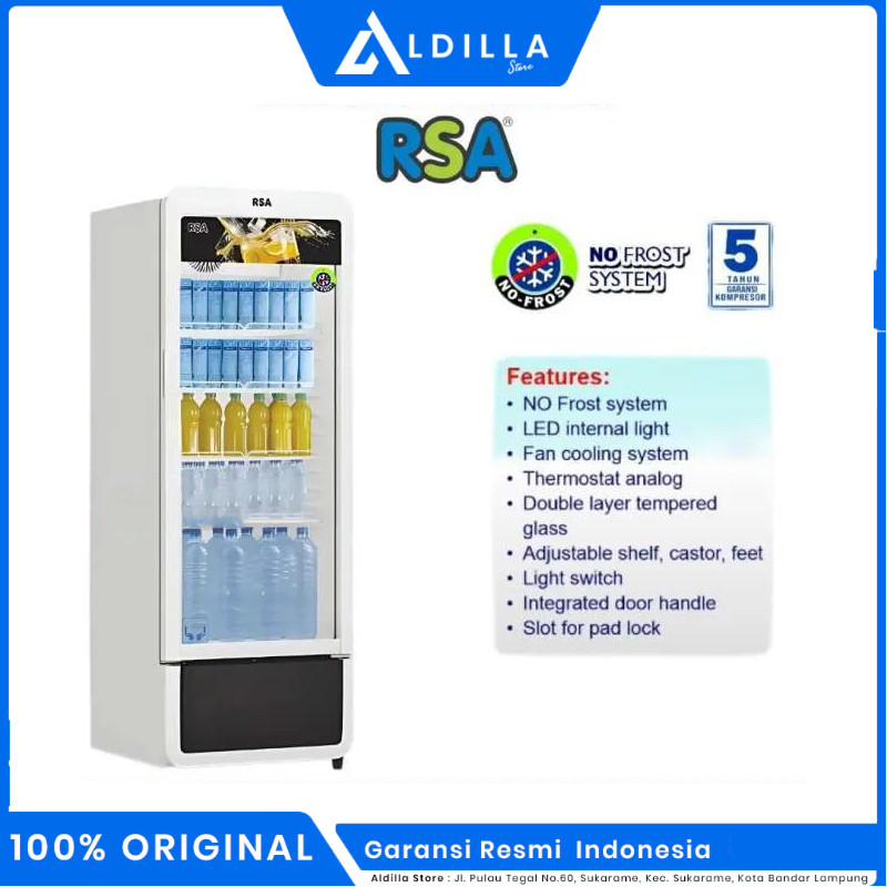 Jual Showcase RSA By GEA RUBY 240 Display Cooler 240 Liter 4 RAK Anti ...
