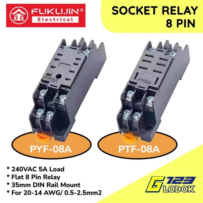 Jual FUKUJIN Socket Soket Dudukan Relay Rilay 8 Pin Kaki PYF08A PTF08A ...