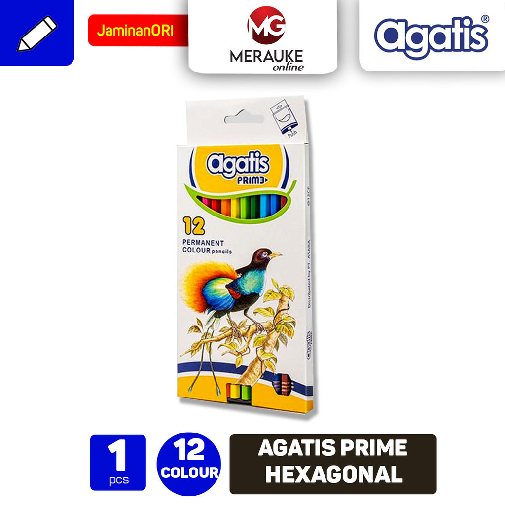 Jual Pensil Gambar AGATIS Prime Hexagonal 12 Warna | Shopee Indonesia
