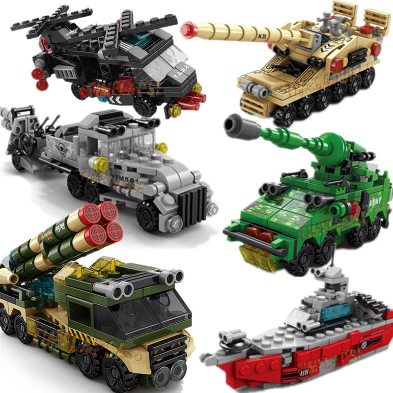 Jual Block 6 in 1 SWAT Tank Tempur Militer Model Mainan Balok Susun ...