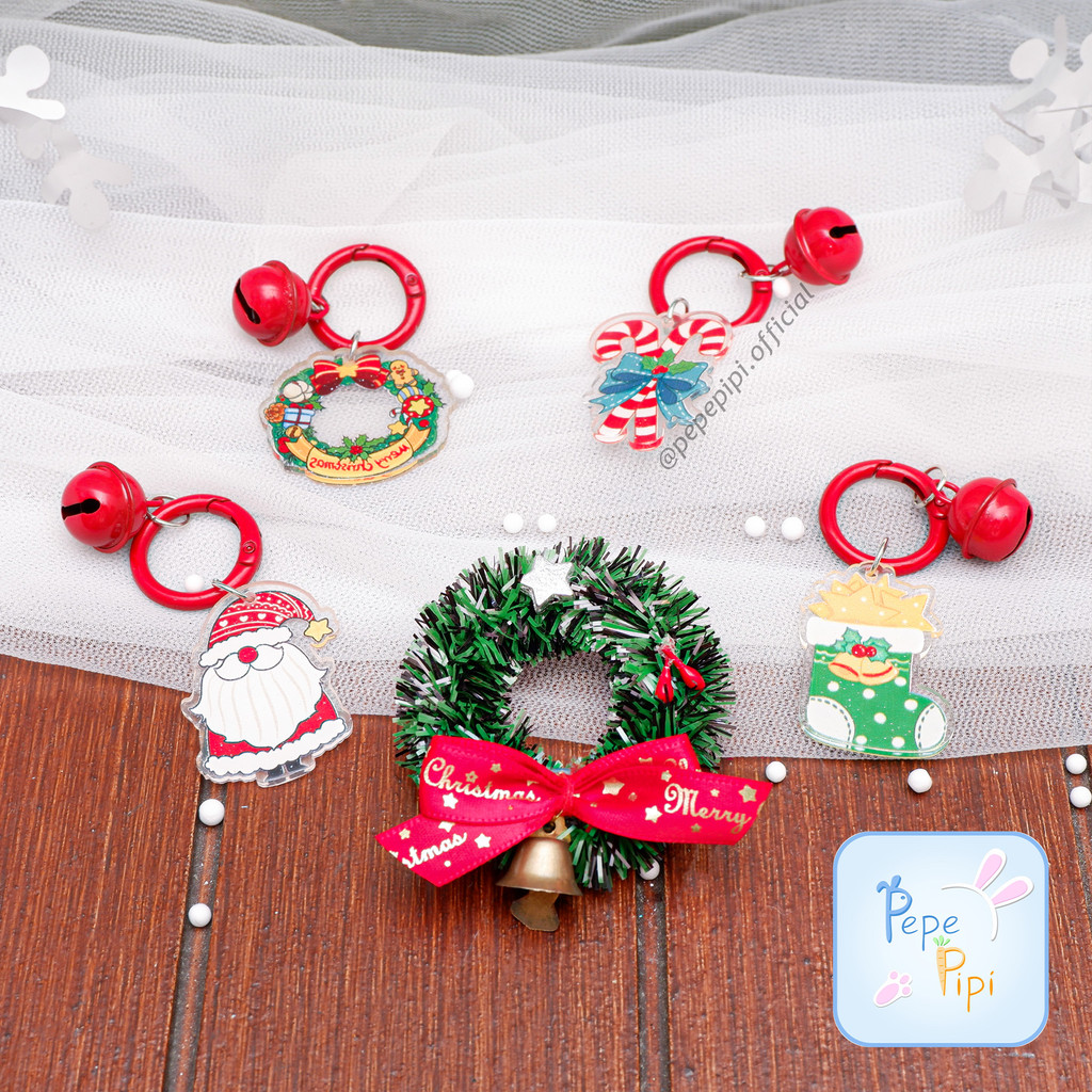 Jual Gantungan Kunci Akrilik Lonceng Natal GK-2086 KeyChain Chrismast ...